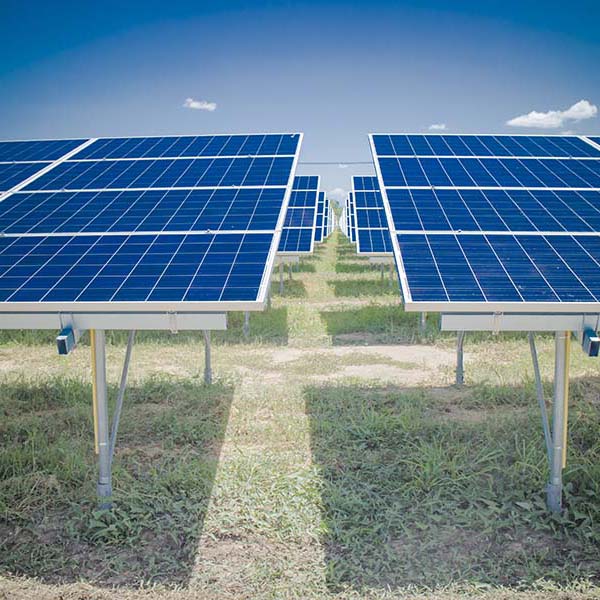 Solar Farm  foundation ground screw